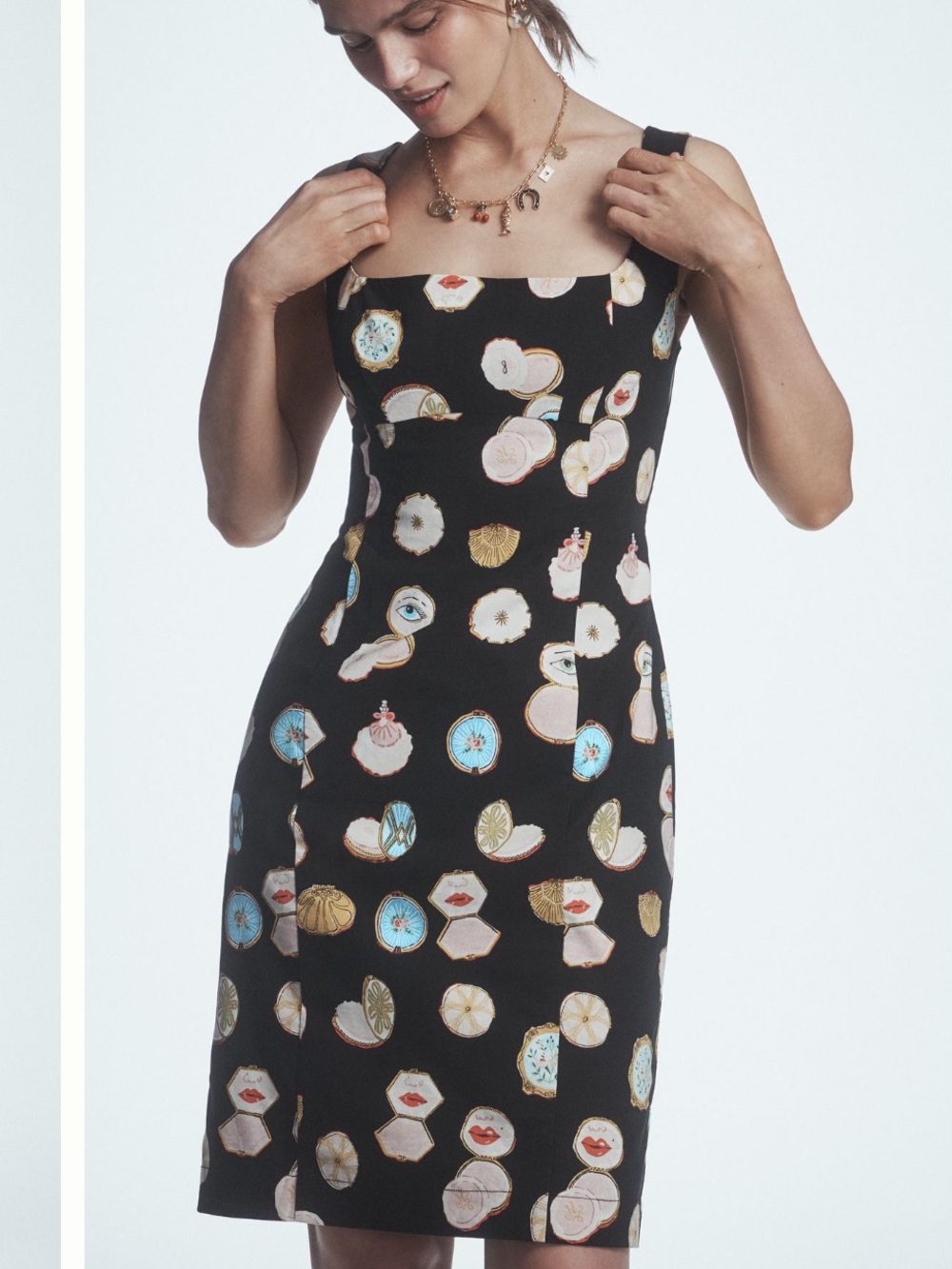 Maeve Fitted Square-Neck Mini Dress: Danielle Kroll Edition
